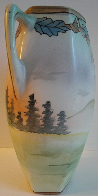 Royal Nippon Nishiki c.1910 Lg Handpainted Handled Vase  